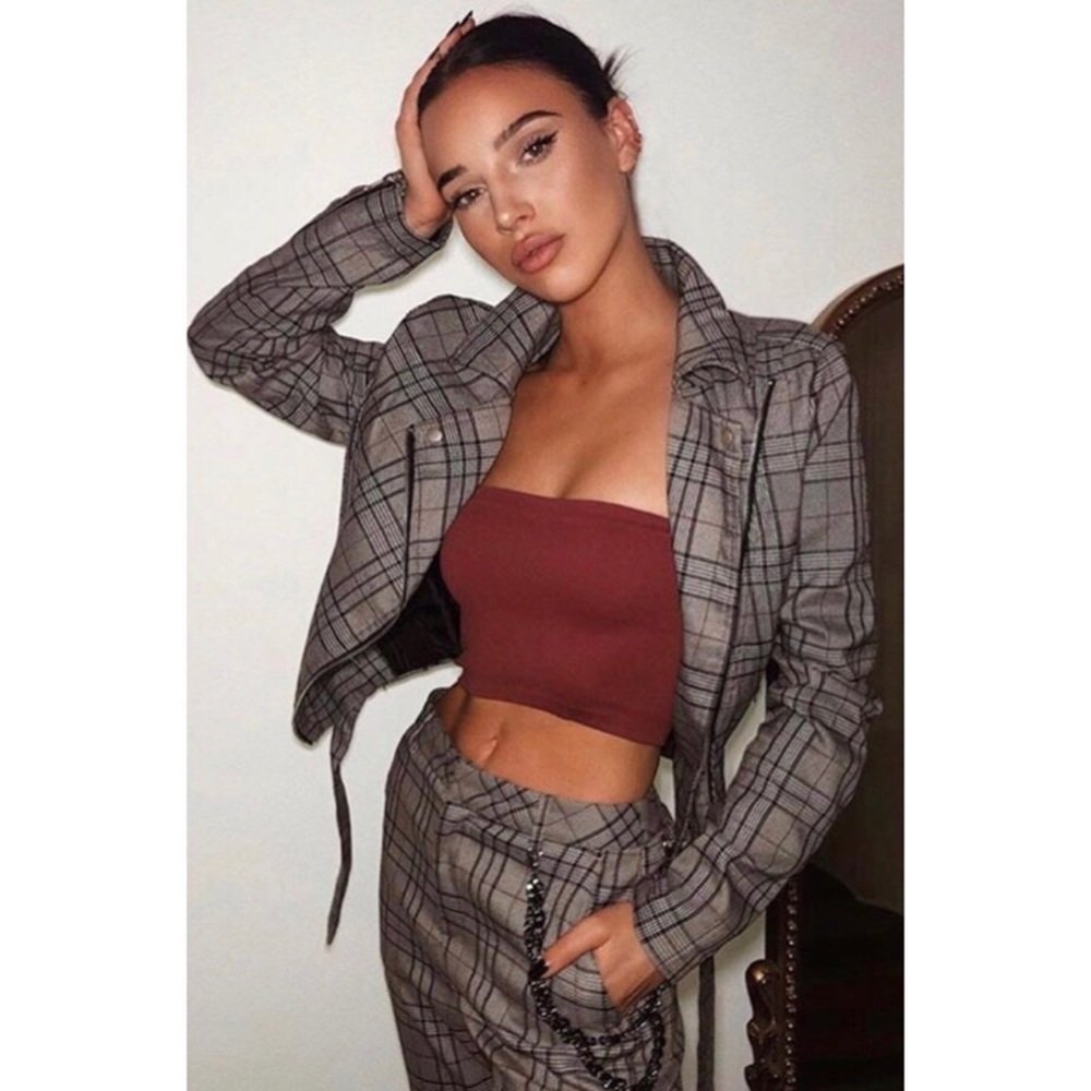 Honey Punch Plaid Moto Jacket